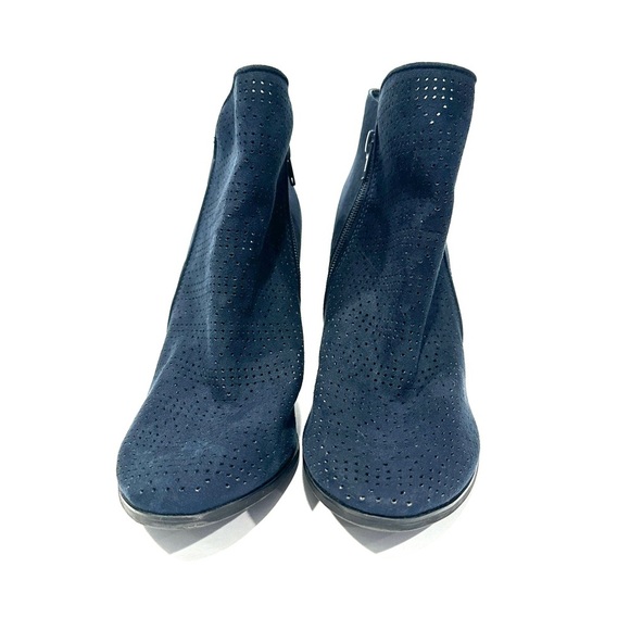 Carlos Santana Navy Blue Hacey Heeled Booties Boots - Picture 3 of 11